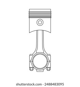 Icono de biela y pistón del motor. Ilustración vectorial