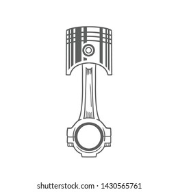 Engine Piston hand Drawn on White Background. Vector illustration