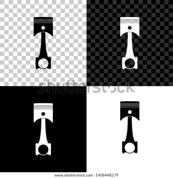Engine piston\
icon isolated on black, white and transparent background. Car\
engine piston sign. Vector\
Illustration