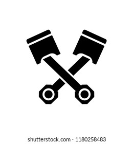 Motorkolbensymbol auf weißem Hintergrund