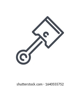 Engine piston line icon. Car piston and rod vector outline sign.