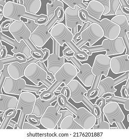 Engine piston pattern seamless. motorcycle pistons background. Car workshop texture