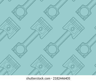 Engine Piston Pattern Seamless. Motorcycle Pistons Background. Car Workshop Texture