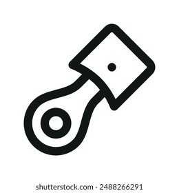 Engine piston UI icon, car cylinder minimal line vector symbol