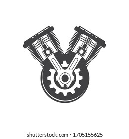 engine piston vector icon illustration design template