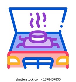 engine problem under hood icon vector. engine problem under hood sign. color symbol illustration