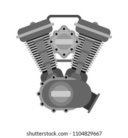 Engine racing bike. Motor motorcycle isolated. Vector illustration.
