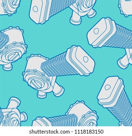 Engine racing Isometric pattern seamless. Motor motorcycle background. Vector illustration.