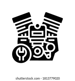 engine repair glyph icon vector. engine repair sign. isolated contour symbol black illustration