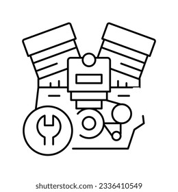 engine repair line icon vector. engine repair sign. isolated contour symbol black illustration