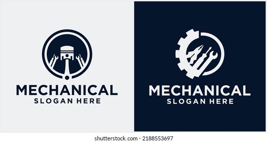 engine repair mechanic logo, Service, maintenance, Automotive and motorcycle repair shop logos and cars