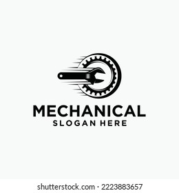 Engine repair services, gear and piston maintenance logo, automotive engine mechanic technology logo