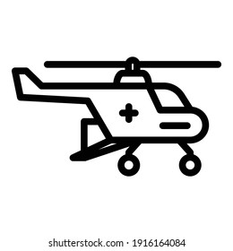 Engine rescue helicopter icon. Outline engine rescue helicopter vector icon for web design isolated on white background