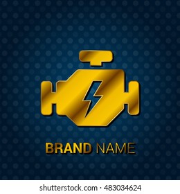 Engine Royal Golden & Blue Metallic Premium Corporate Logo / Icon