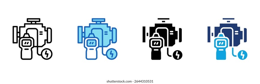 Ícone de mecanismo de varredura Ilustração de vetor de vários estilos