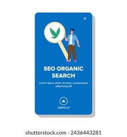 engine seo organic search vector. company traffic, rate increase, website paid engine seo organic search web flat cartoon illustration