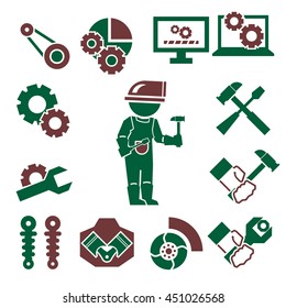 engine service, service icon set