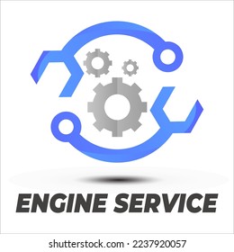 engine service logo design, speed service