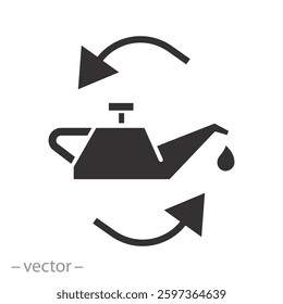 engine service vehicle sign, change oil car icon, flat vector illustration