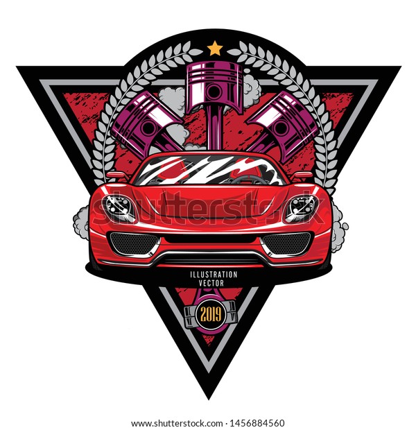 Engine shoulder, Car piston, Racing car graphic\
logo design illustration\
template