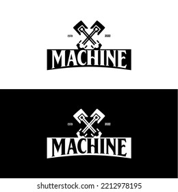 Engine sign piston logo for garage, custom build in classic emblem