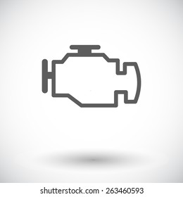 Engine. Single flat icon on white background. Vector illustration.
