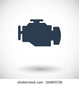 Engine. Single flat icon on white background. Vector illustration.