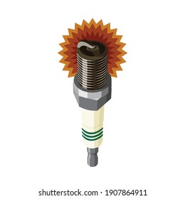 Engine Spark Plug vector in color 