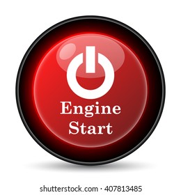 Engine Start Icon. Internet Button On White Background. EPS10 Vector
