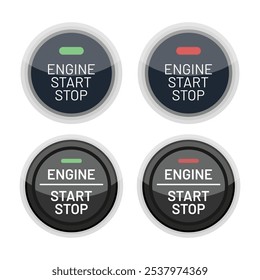 Engine Start and Stop Button Vector Illustration