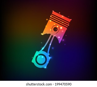 Engine symbol,Rainbow vector