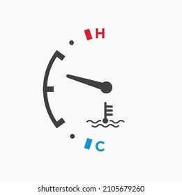 engine temperature icon, engine cooler, vector art.