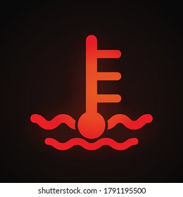 Engine temperature warning light vector illustration.