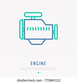 Engine thin line icon. Modern vector illustration.