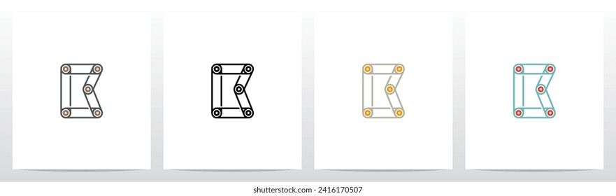 Engine Timing Belt Pulley Drives Letter Logo Design B