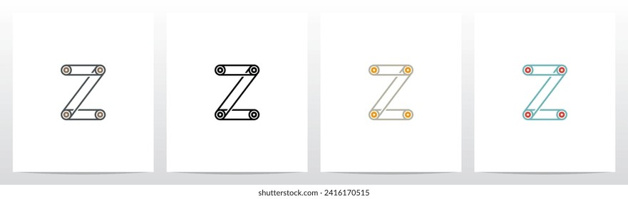 Engine Timing Belt Pulley Drives Letter Logo Design Z