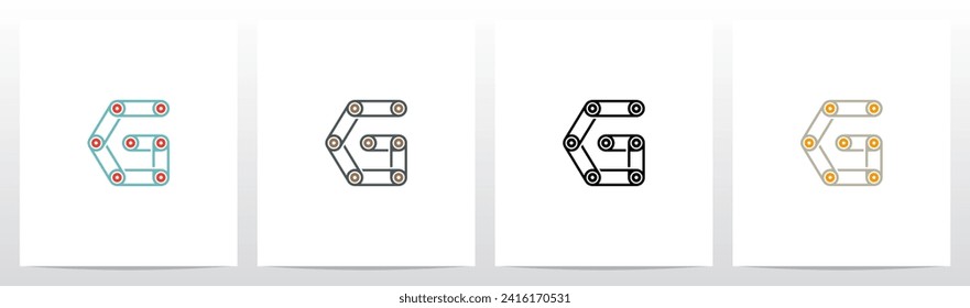 Engine Timing Belt Pulley Drives Letter Logo Design G