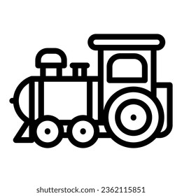 Engine toy line icon, Kids toys concept, little train sign on white background, Locomotive toy icon in outline style for mobile concept and web design. Vector graphics