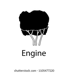 engine tree illustration. Element of plant icon for mobile concept and web apps. Detailed engine tree illustration can be used for web and mobile on white background