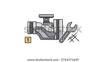Engine Tuning Line clean modern color illustration