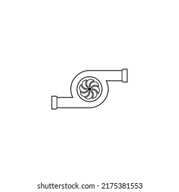 Ilustración vectorial del icono del turbo del motor, diseño del símbolo de la tecnología