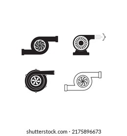 Ilustración vectorial del icono del turbo del motor, diseño del símbolo de la tecnología