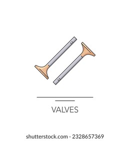 Engine valves icon. Outline colorful icon of valves on white. Vector illustration