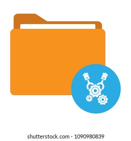 engine vector icon and folder. vector illustration
