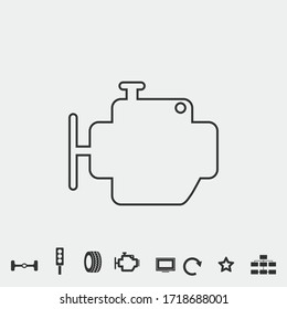 Engine vector icon outline illustration sign