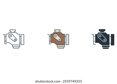 engine warning icons  symbol vector elements for infographic web