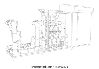 Engine Wireframe background