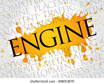 Engine Word Cloud Business Concept Stock Vector (Royalty Free ...