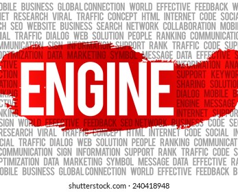Engine word cloud ,vector business concept background