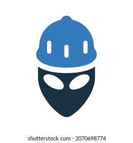 Engineer, alien worker icon. Simple editable vector illustration.